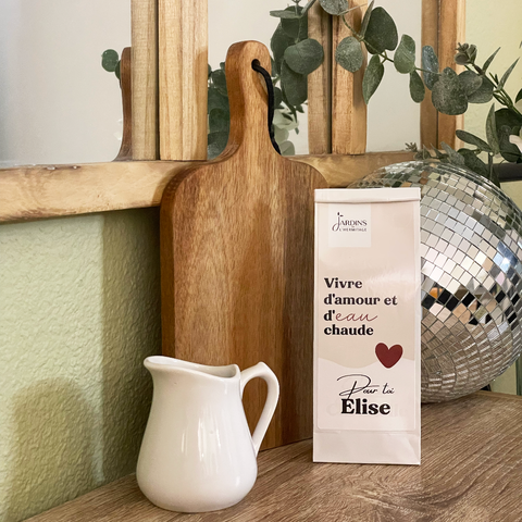 Sachet de thé personnalisé spécial Saint-Valentin